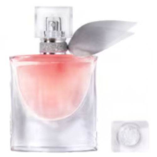 Voorzijde van de La Vie Est Belle 50 ml parfumfles met strikdetail.