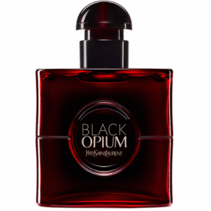 Voorzijde van de Black Opium Over Red 50 ml parfumfles met dieprode details