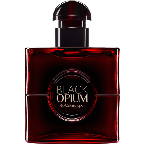 Voorzijde van de Black Opium Over Red 50 ml parfumfles met dieprode details