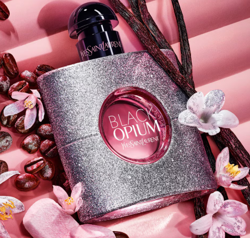 Black Opium Glitter Edition 50 ml flacon met sparkle-effect.